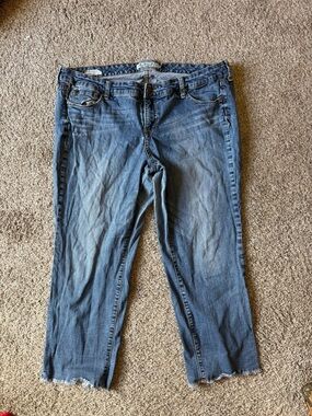 torrid Light Blue Denim Jeans with Brown Stitching